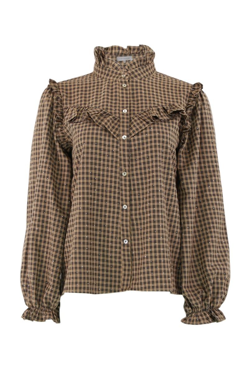 Skjorte   Lina Check   Brown Check fra Continue