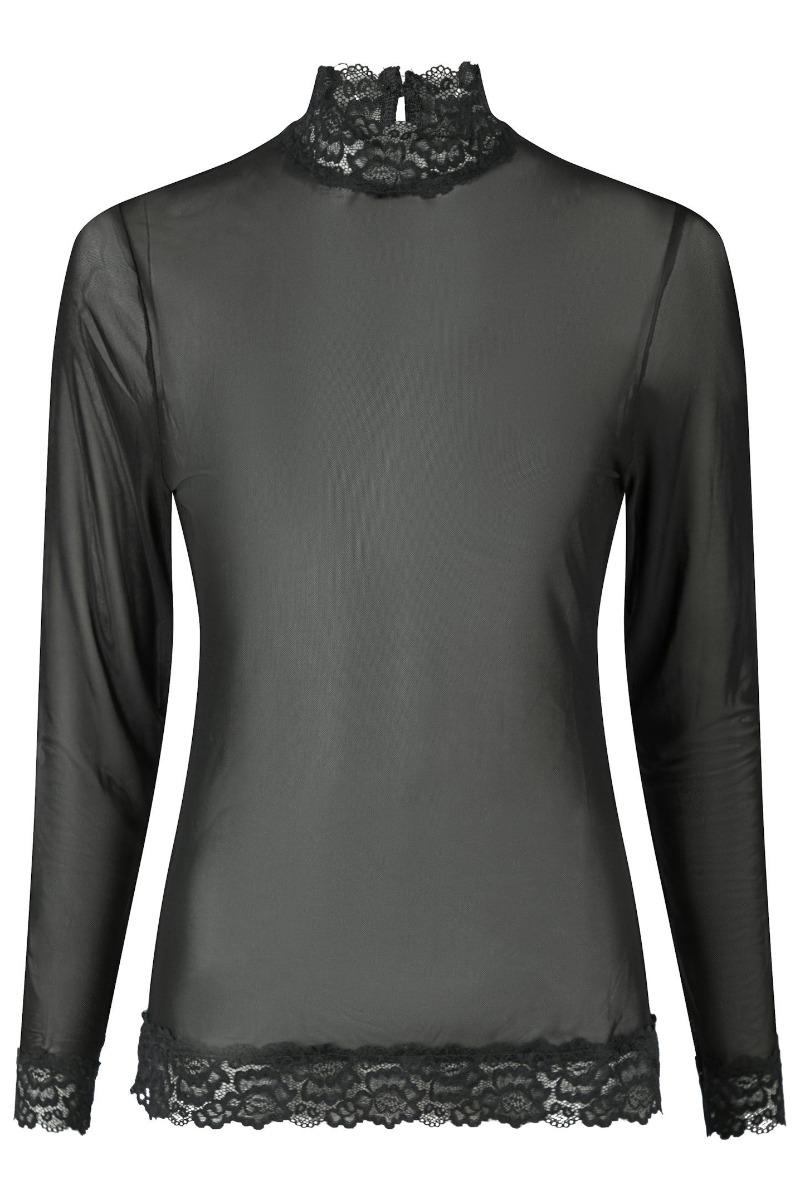 Bluse   Liza Mesh Lace Blouse   Black fra Neo Noir