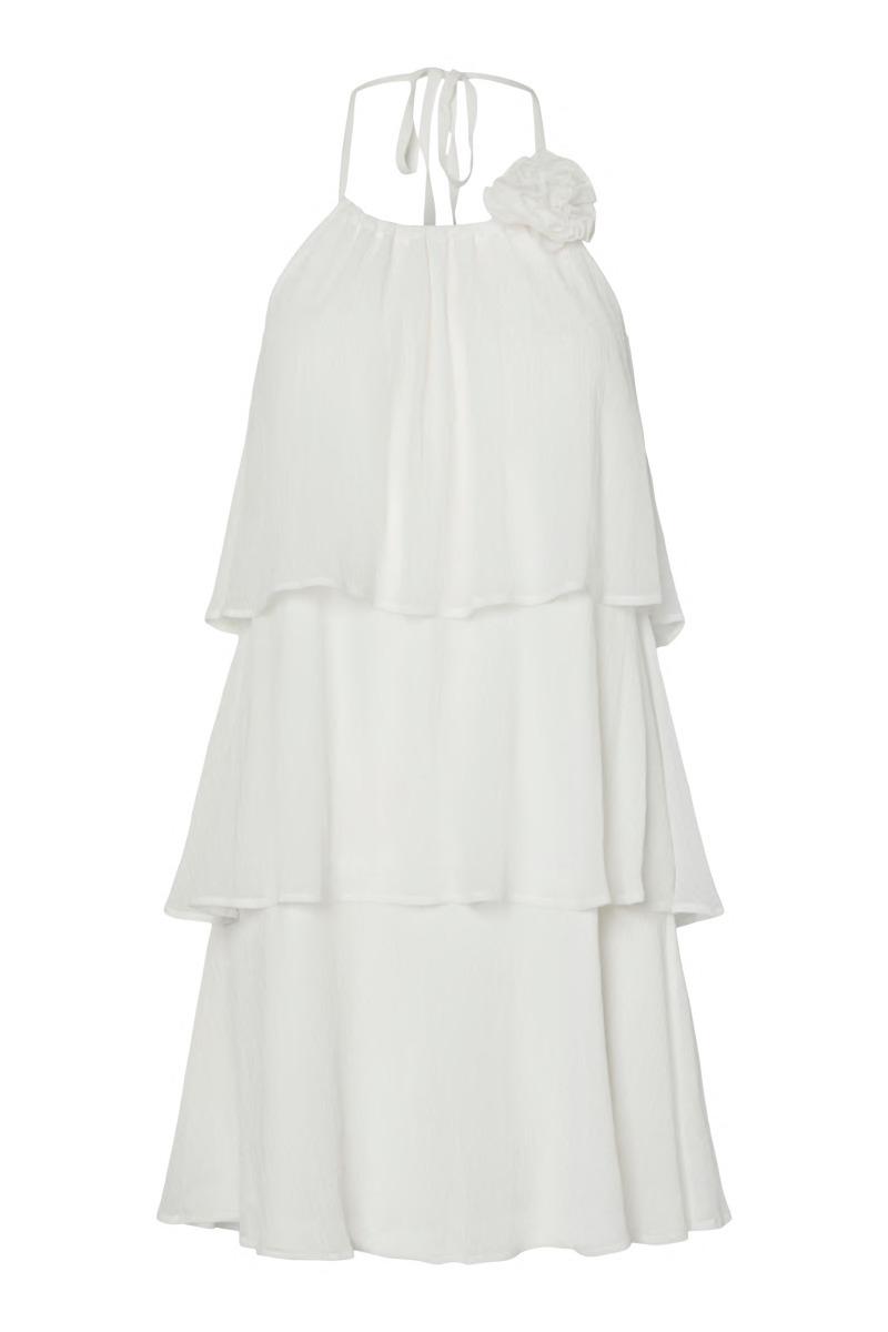 Kjole   Clara Sl Short Layred Dress   Bright White (levering Midt Marts) fra Pieces