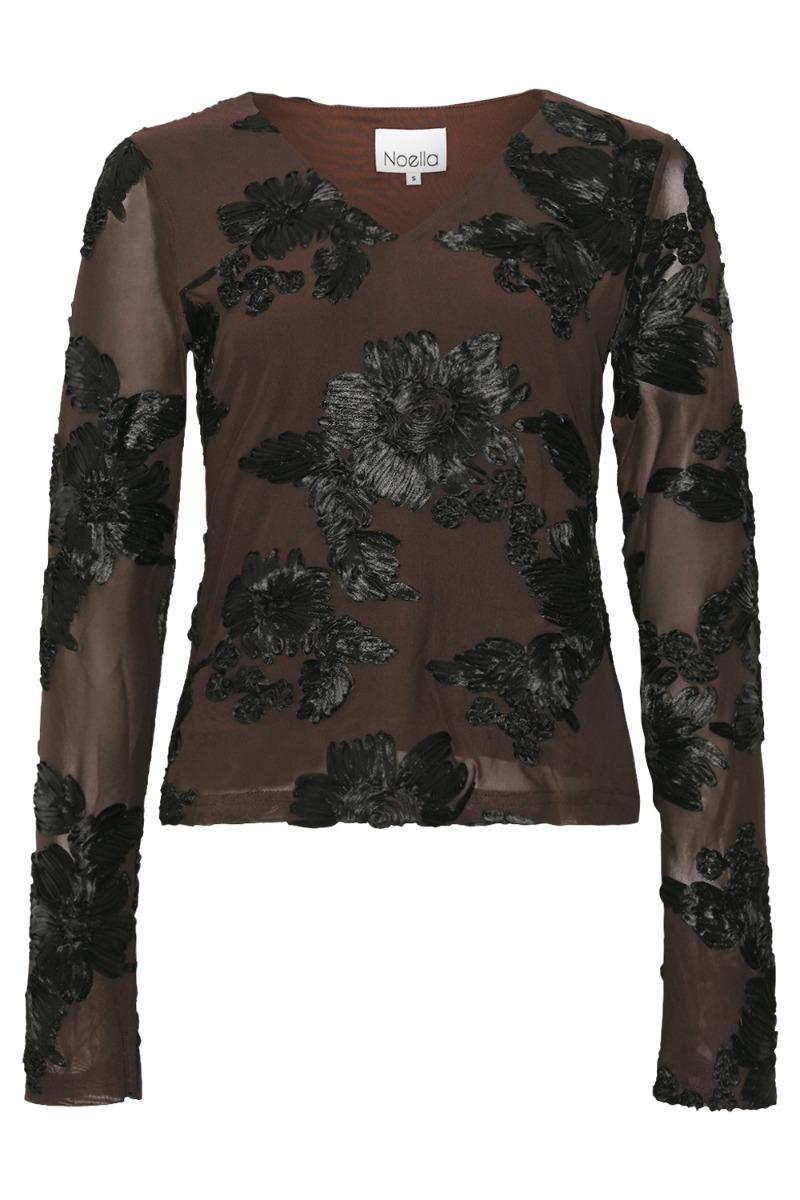 Bluse   Lucille Top   Chocolate Black fra Noella