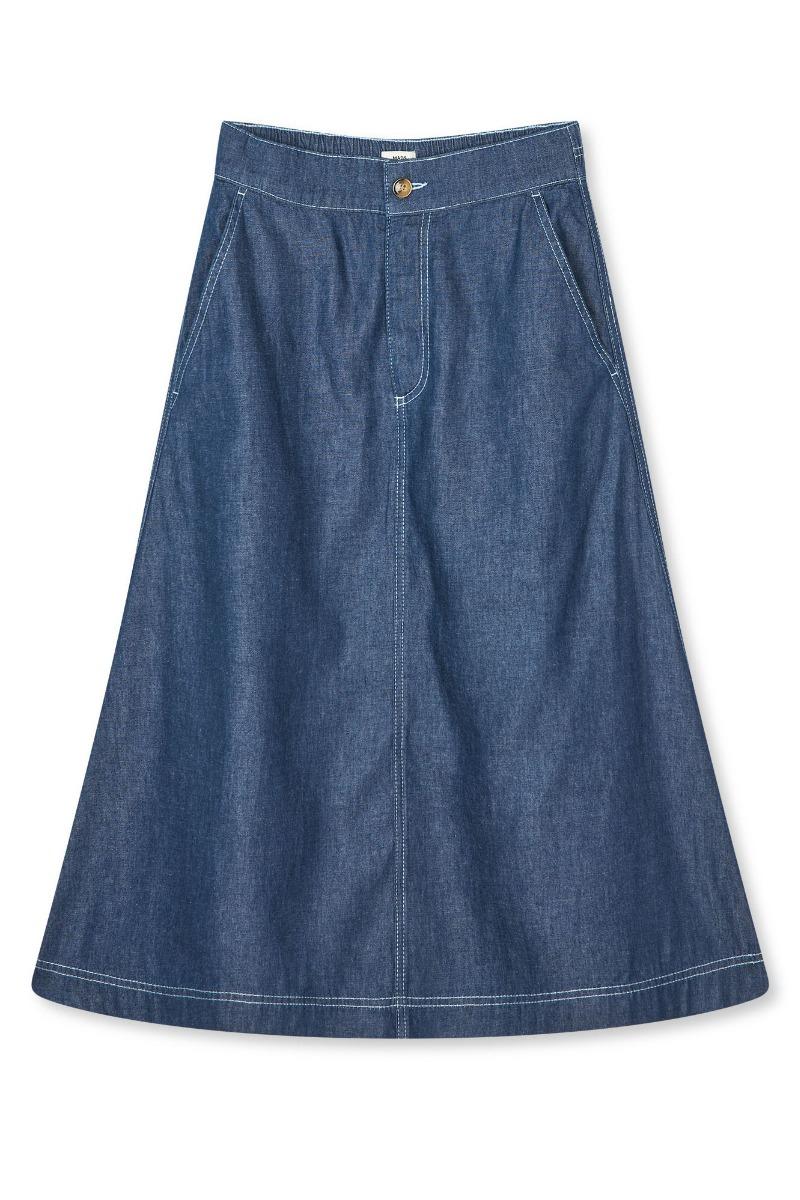 Nederdel   Air Denim Luna Skirt   Dark Blue Denim (levering Midt Marts) fra Mads Nørgaard