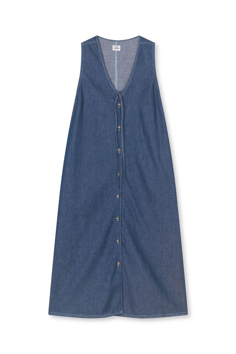 Kjole   Air Denim Pauline Dress   Dark Blue Denim (levering Midt Marts) fra Mads Nørgaard