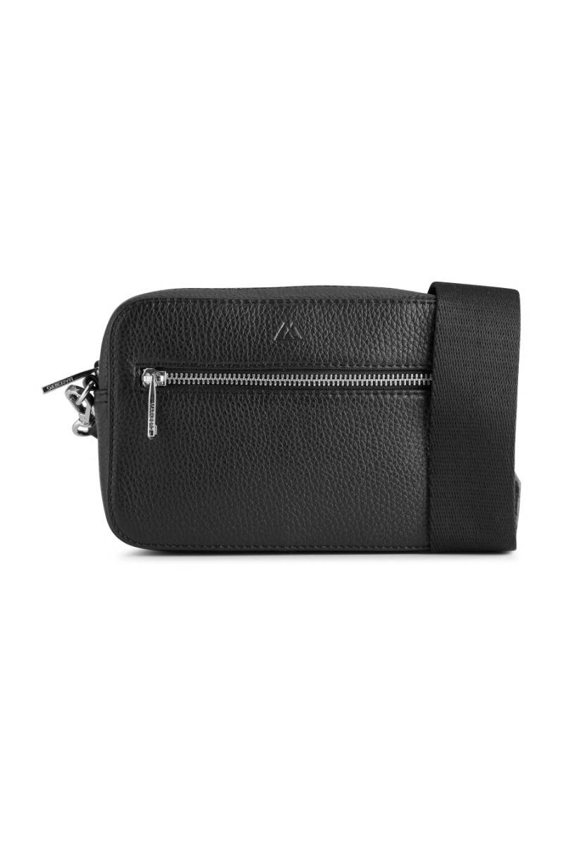 Taske   Eleambg Web. Cross. Bag Grain   Black W Gold fra Markberg