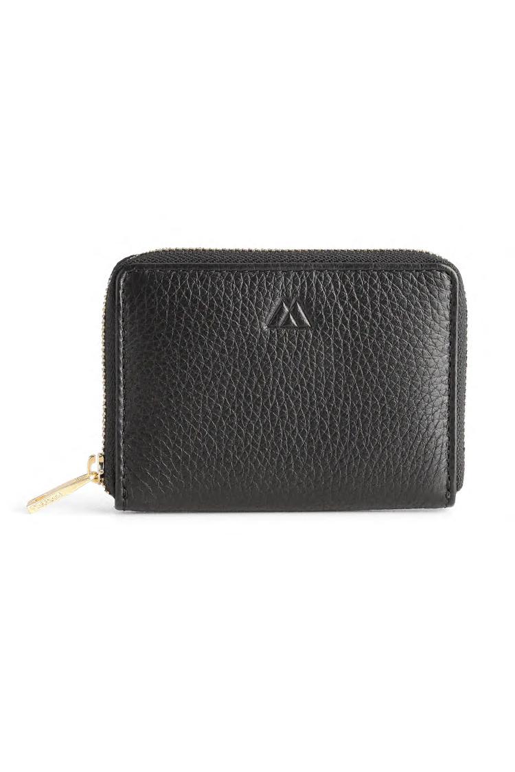 Pung   Selmambg Wallet Grain   Black W Gold fra Markberg