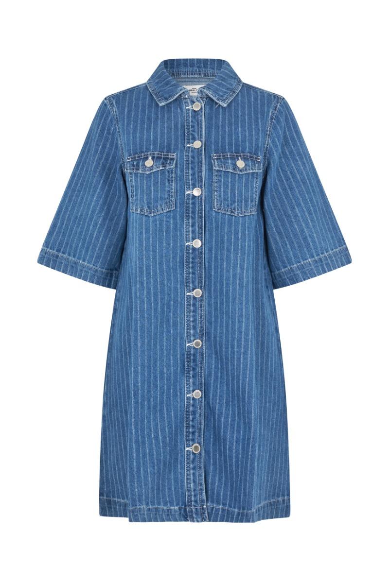 Kjole   Mira G   Midt Blue Stripe fra Global Funk