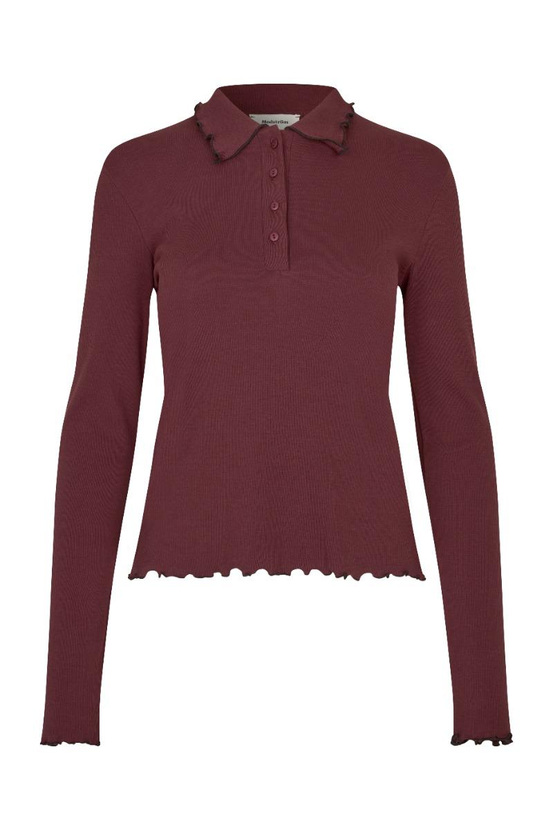 Bluse   Magdalonemd Ls Polo   Andorra fra Modström