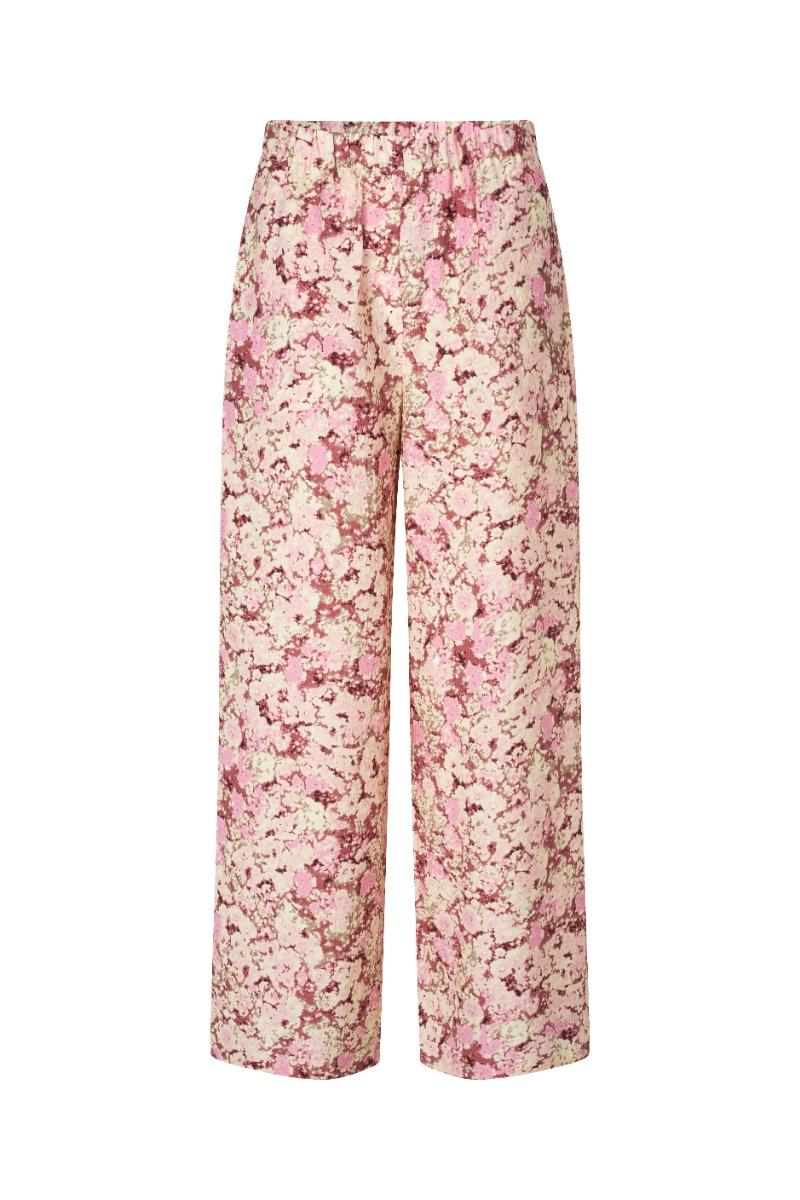 Bukser   Melia Print Pants   Pink Blossom fra Modström