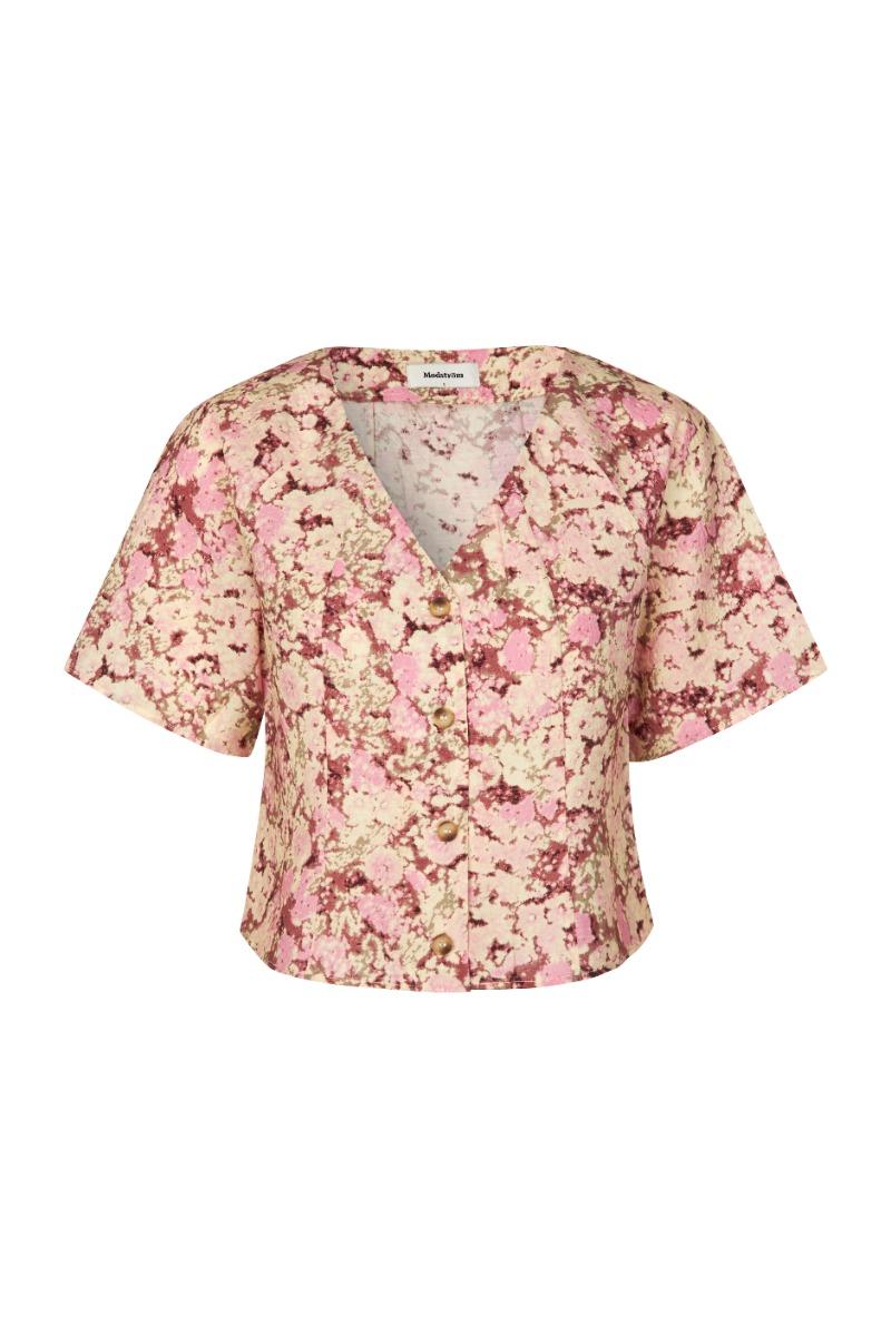 Top   Melia Print Top   Pink Blossom fra Modström