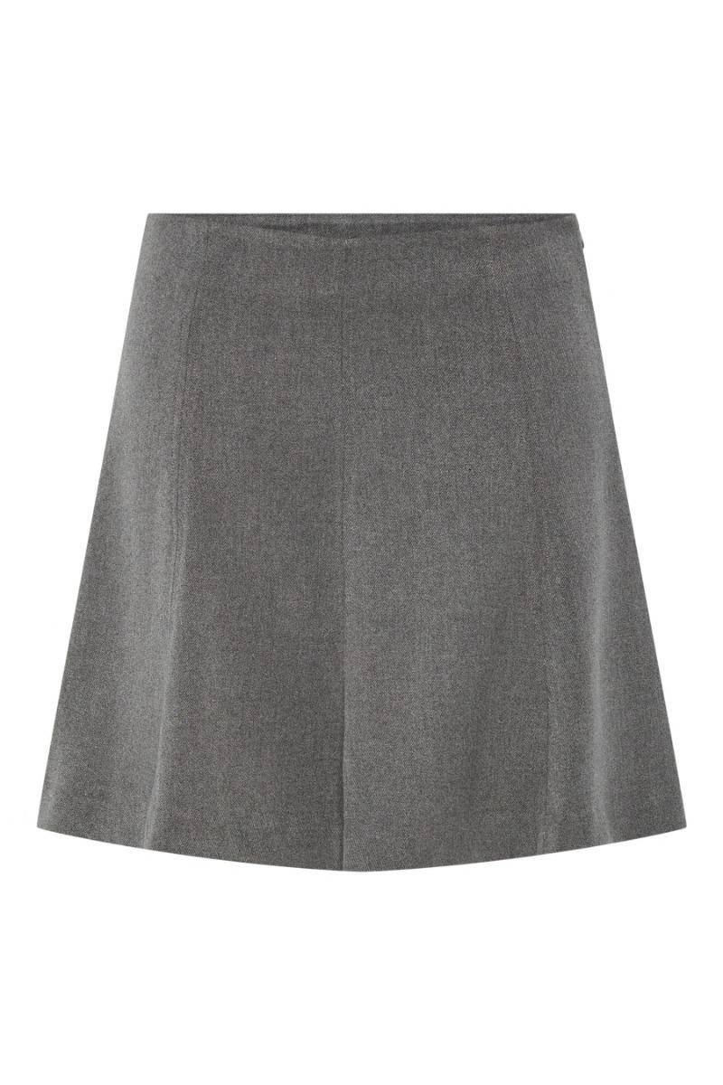 Y.a.s   Nederdel     Dena Hw Skirt   Grey Melange fra Yas