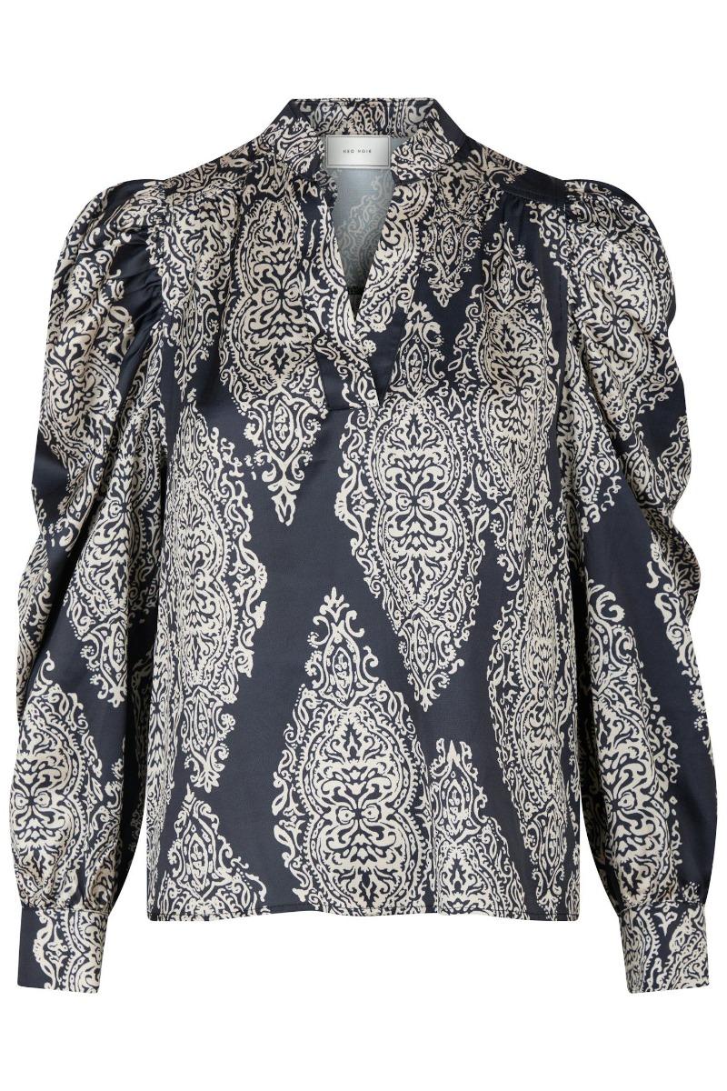 Bluse   Rosslyn Paisley Drop Blouse   Navy fra Neo Noir