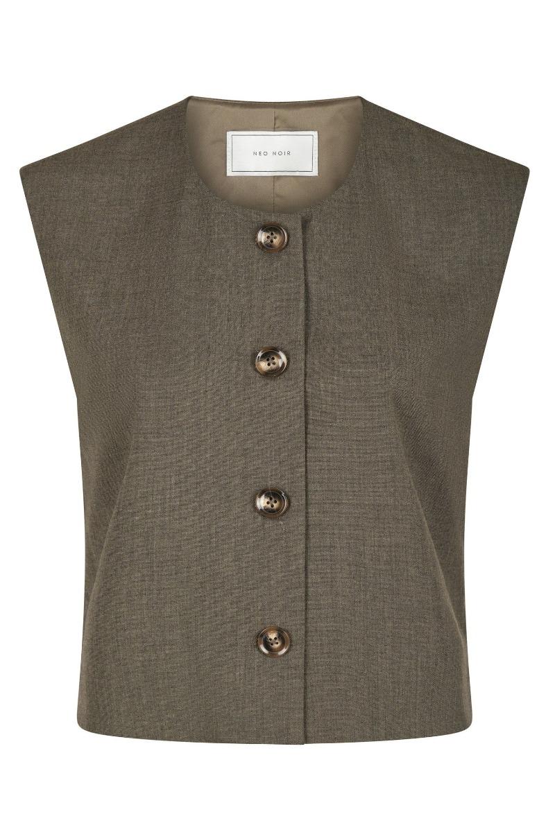 Vest   Birtha Waistcoat   Brown Melange fra Neo Noir