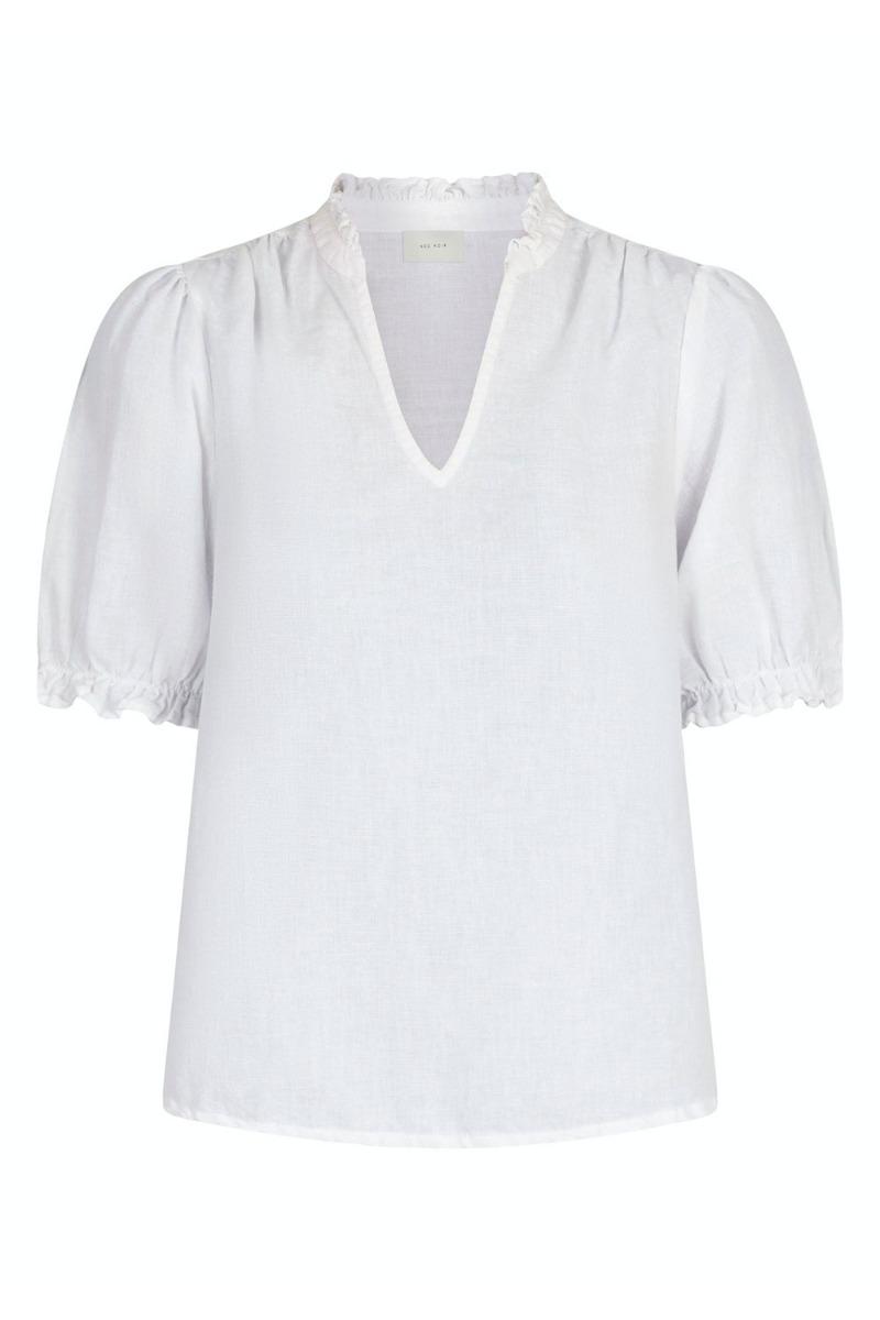 Bluse   Odesa Linen Blouse   White fra Neo Noir