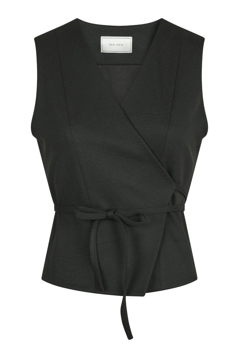 Vest   Samara Twill Wrap Waistcoat   Black fra Neo Noir