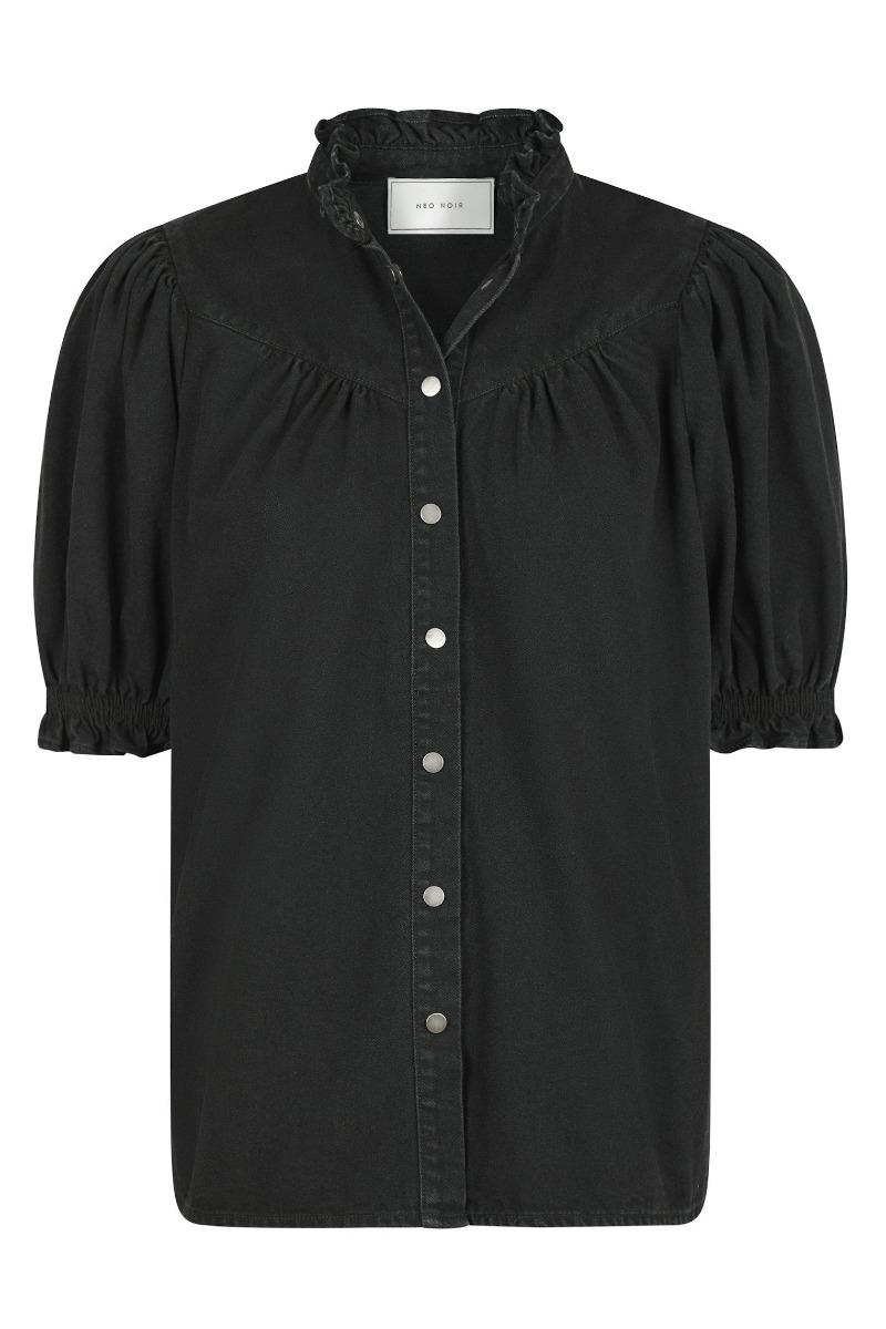 Bluse   Avalon Denim Shirt   Black fra Neo Noir