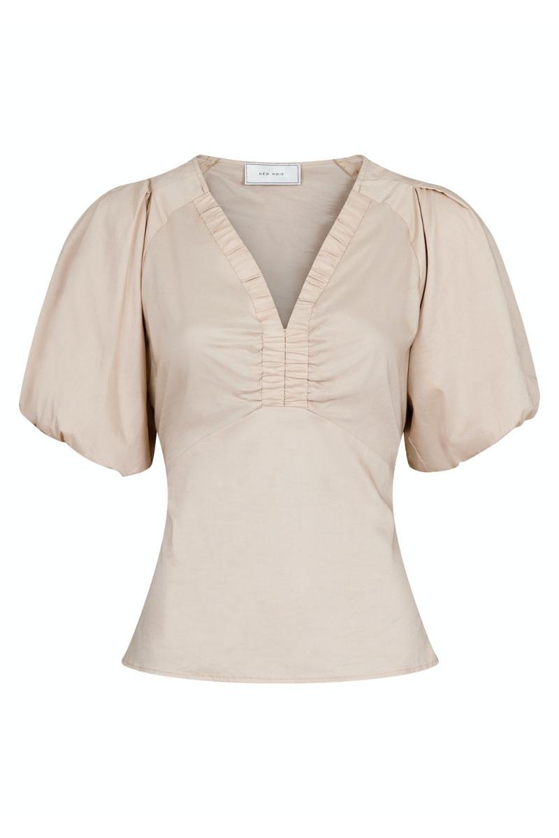 Bluse   Irina Poplin Blouse   Dark Sand fra Neo Noir