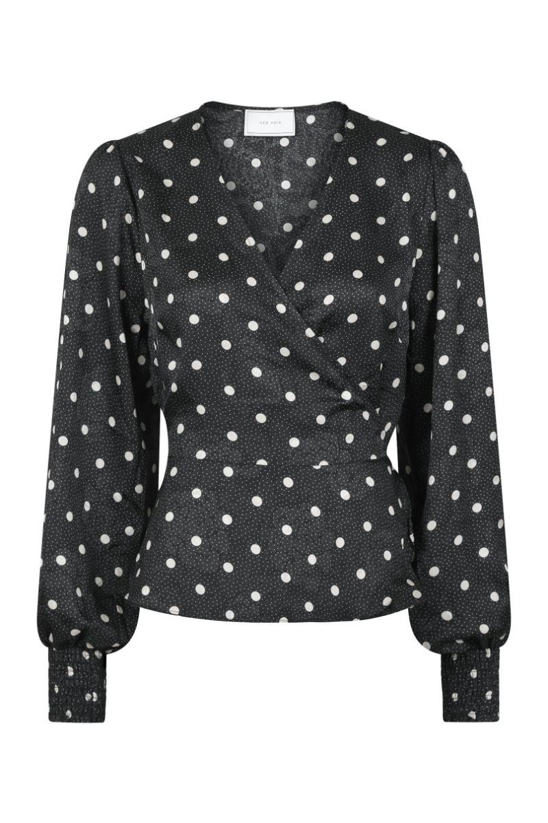Bluse   Merry Retro Dot Blouse   Black fra Neo Noir