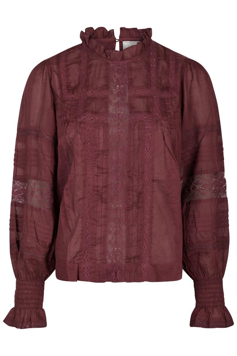 Bluse   Ebba S Voile Blouse   Burgundy fra Neo Noir