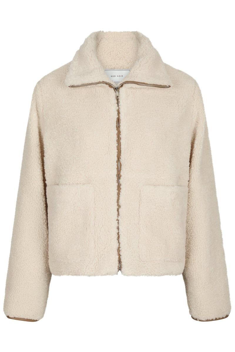 Jakke   Effa Teddy Jacket   Ivory fra Neo Noir