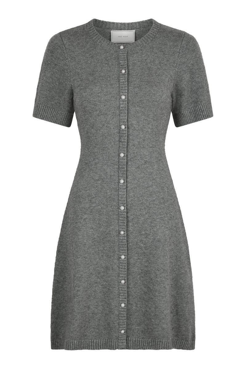Kjole   Elise Knit Dress   Dark Grey Melange fra Neo Noir