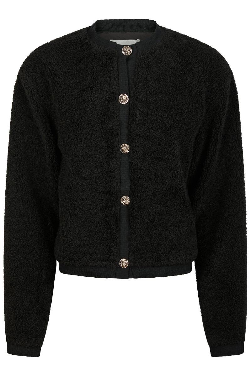 Cardigan   Limo Fluffy Knit Cardigan   Black fra Neo Noir
