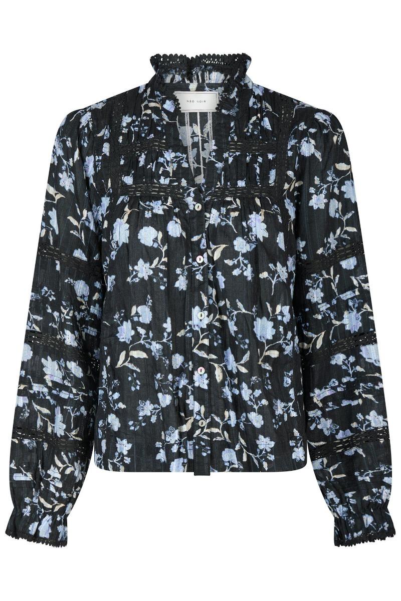 Bluse   Lyla Night Flower Blouse   Navy fra Neo Noir