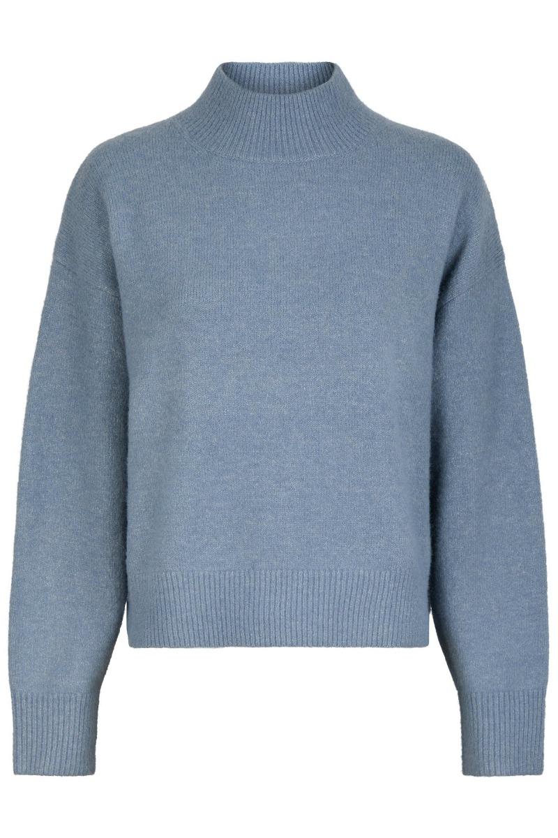 Strik   Paulina Knit Blouse   Smoke Blue fra Neo Noir