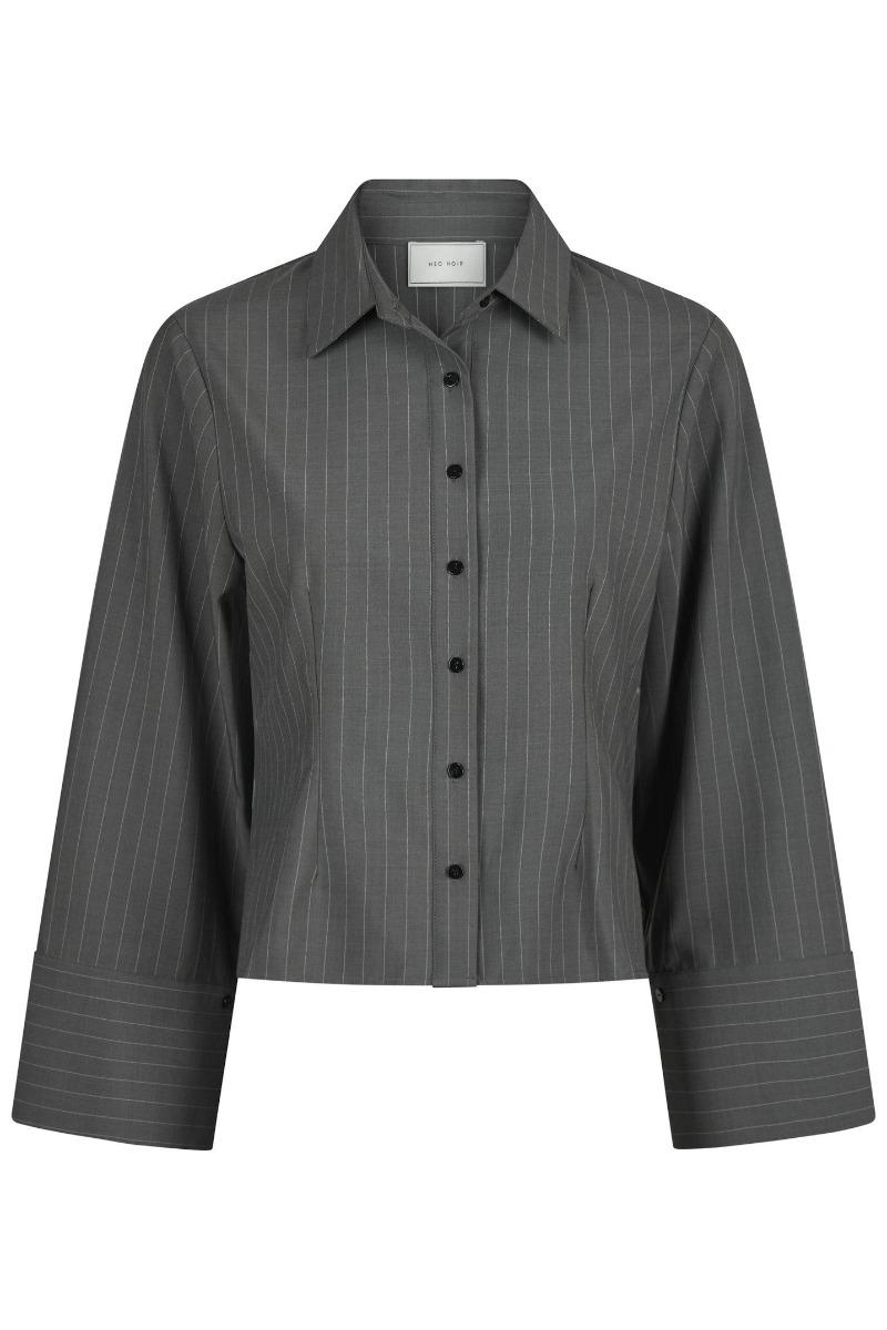 Skjorte   Rosa Pinstripe Shirt   Grey fra Neo Noir