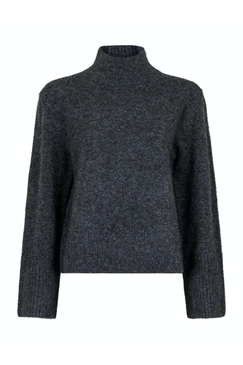 Strik   Kiara Knit Blouse   Antracit fra Neo Noir