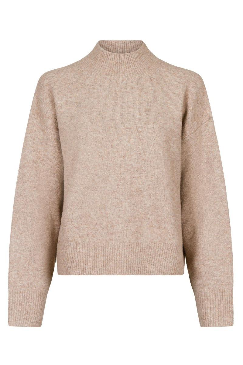 Strik   Paulina Knit Blouse   Sand Melange fra Neo Noir
