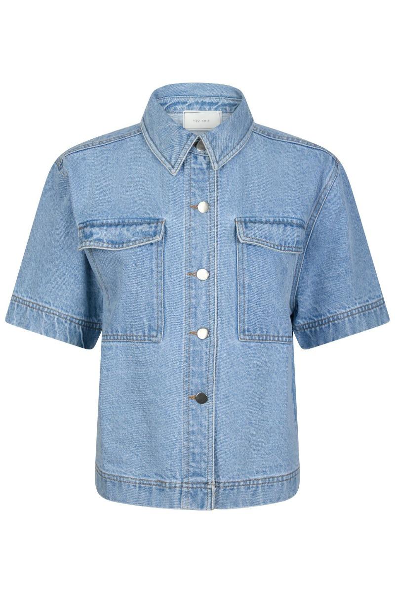 Skjorte Tiki Denim Shirt Smoke Blue fra Neo Noir