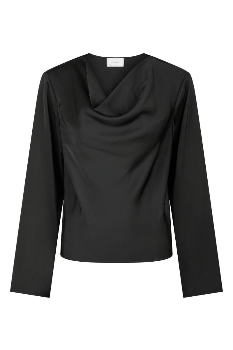 Bluse   Vallista Soft Satin Blouse   Black fra Neo Noir