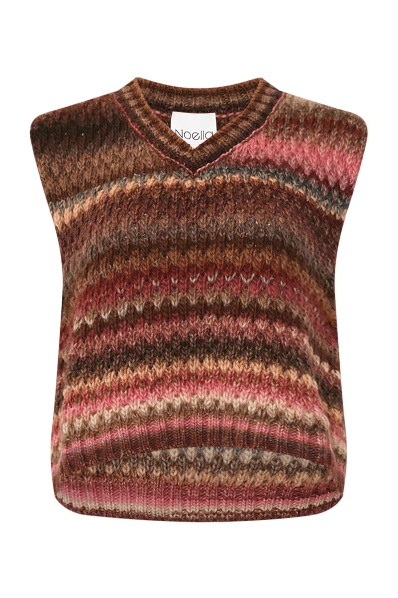 Vest   Gio Knit Vest   Rust Mix fra Noella