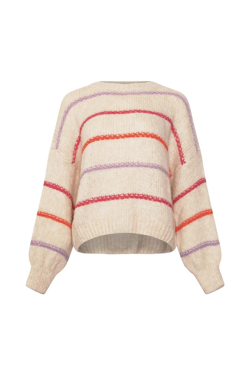 Strik   Kalita Knit   Oyster Berry Stripe fra Noella