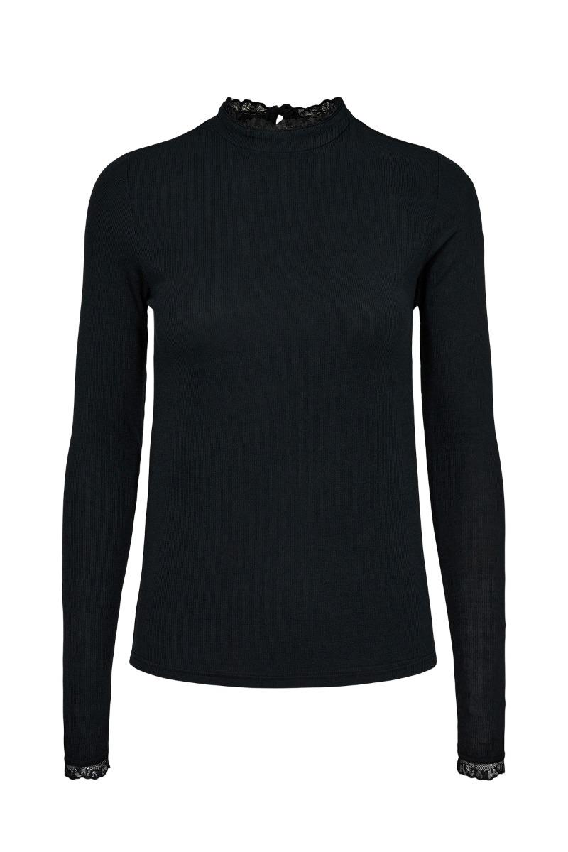 Bluse   Nubowie Lace Blouse   Caviar fra Nümph