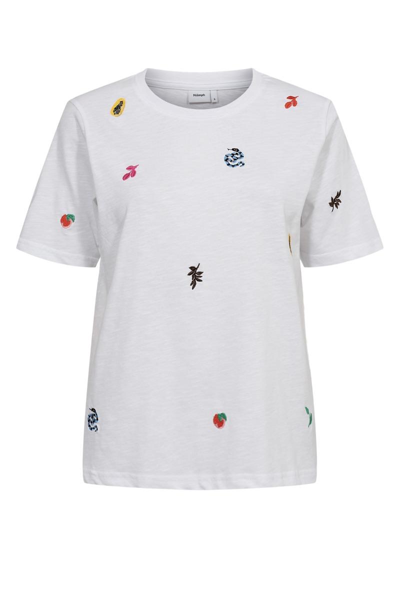 T Shirt   Zoey T Shirt   Bright White (levering Slut Marts) fra Nümph