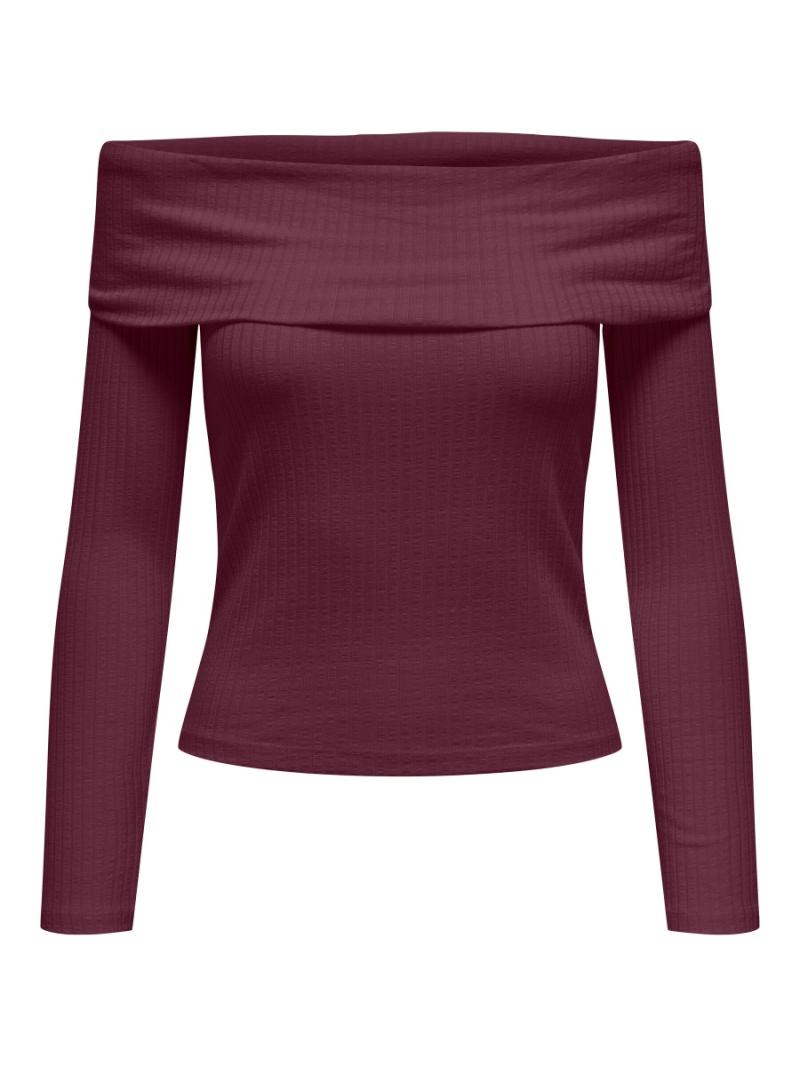 Top     Fransiska L S Off Shoulder Top   Fig fra Jdy