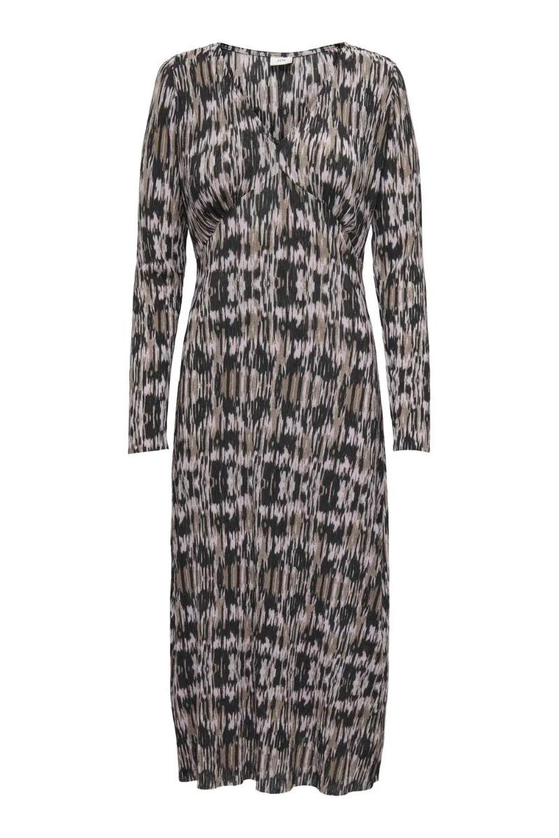 Kjole     Sienna L S V Neck Dress   Walnut fra Jdy