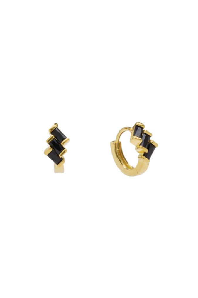 øreringe   Mirach Crystal Hoops   Black fra Pico