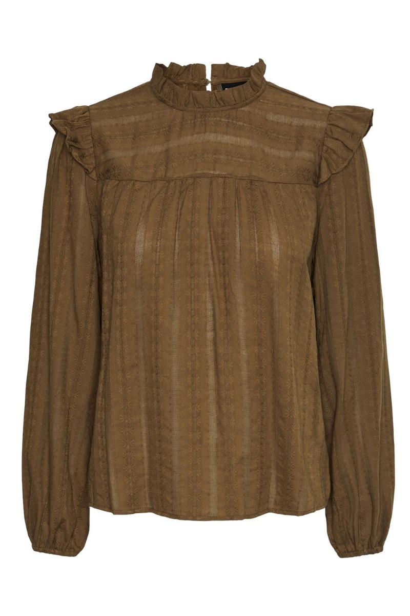 Bluse Pc Amelia Ls Top Beech fra Pieces
