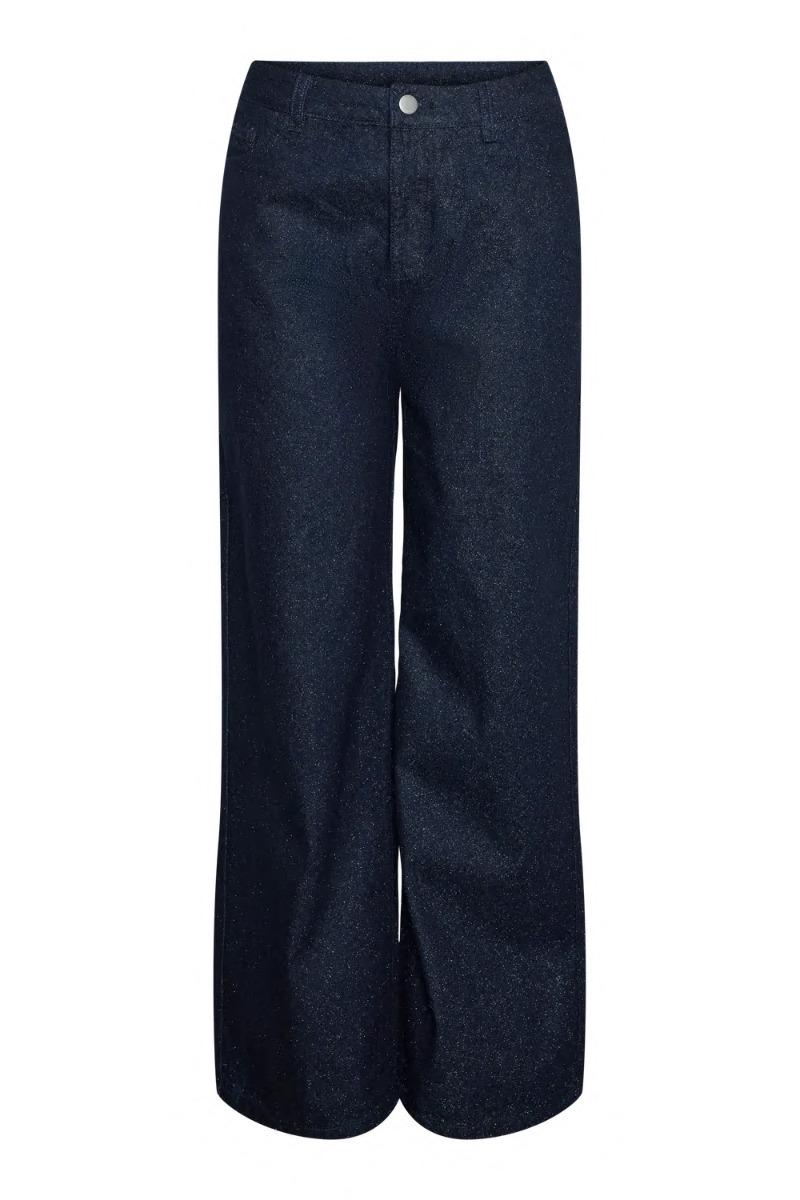 Jeans   Pc Revin Hw Wide Foil Denim Jeans   Dark Blue Denim fra Pieces