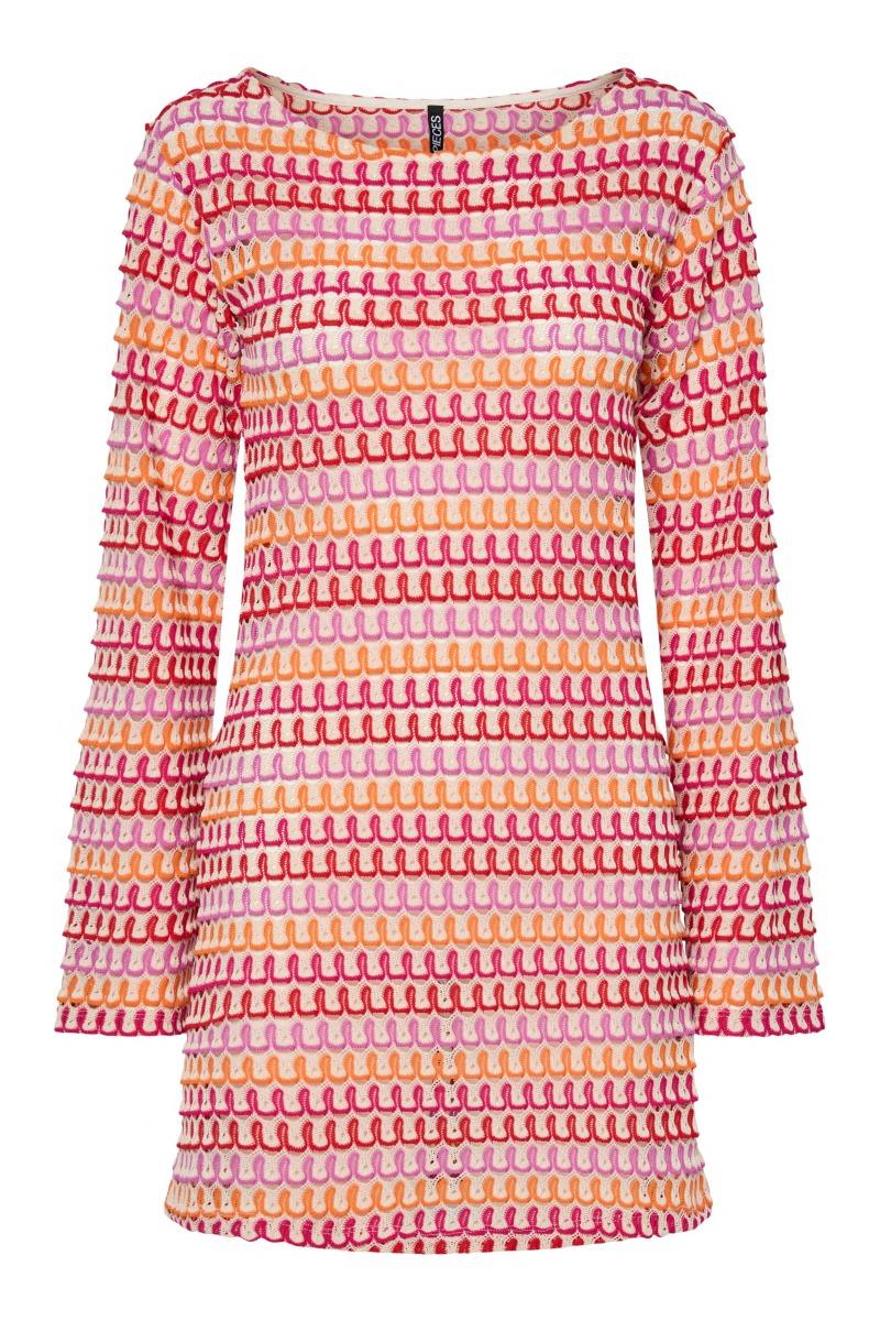 Kjole   Danni Ls Short Crochet Dress   Cloud Cream fra Pieces