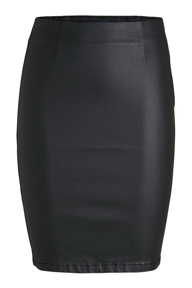 Nederdel   Pc Paro Hw Coated Skirt   Black fra Pieces