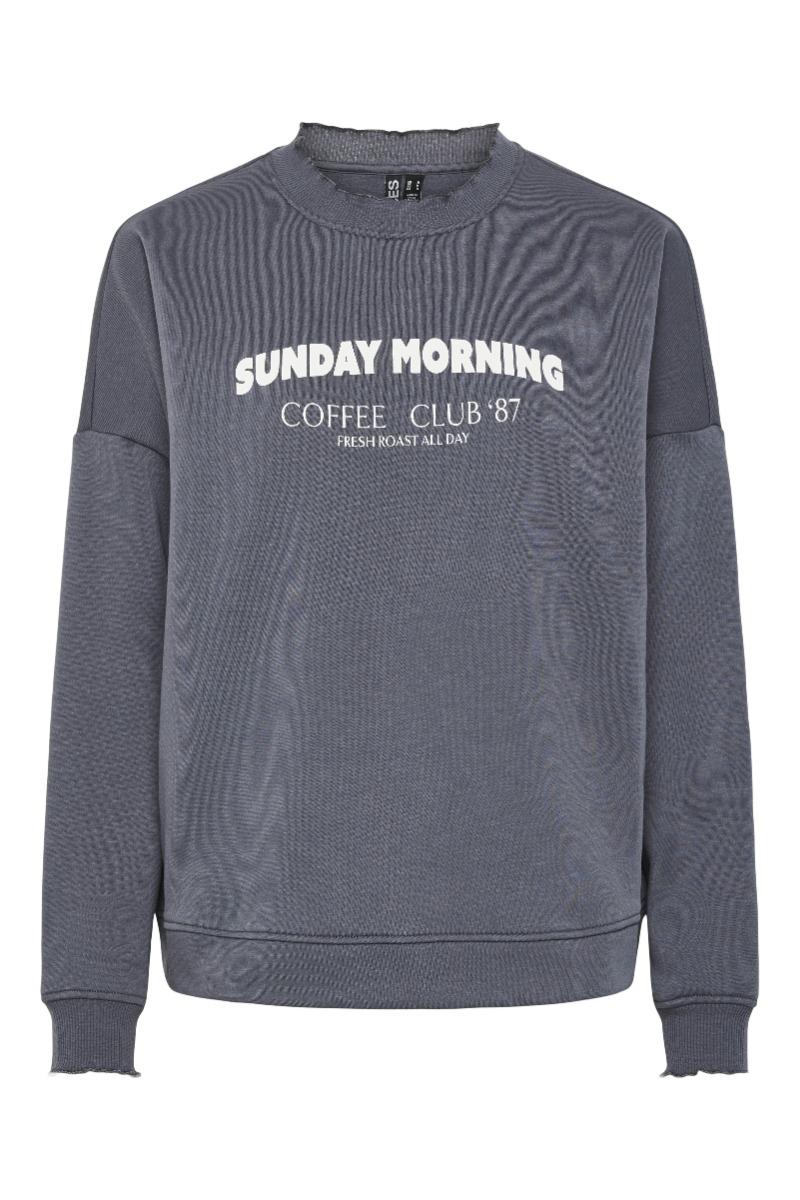 Sweat   Pc Papaya Ls Printed Sweat   Ombre Blue fra Pieces