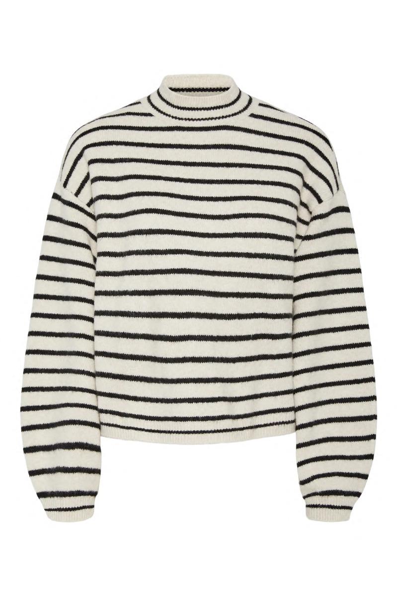 Strik   Penna Ls High Neck Knit   Whitecap Gray fra Pieces