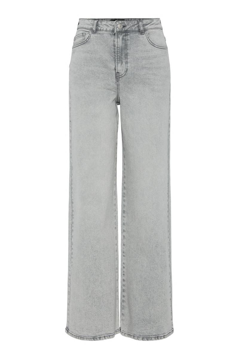 Jeans   Selma Hw Wide Jeans   Light Grey Denim fra Pieces