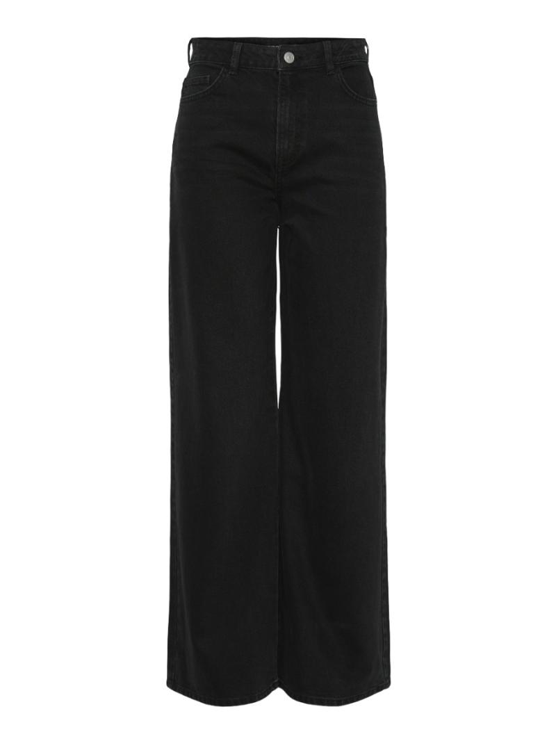 Jeans   Selma Hw Wide Jeans   Black Denim fra Pieces