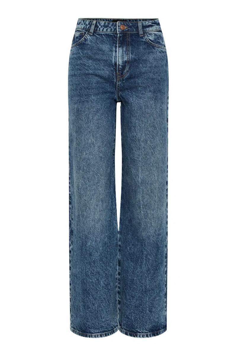 Jeans   Pc Selma Hw Wide Jeans   Medium Blue Denim fra Pieces