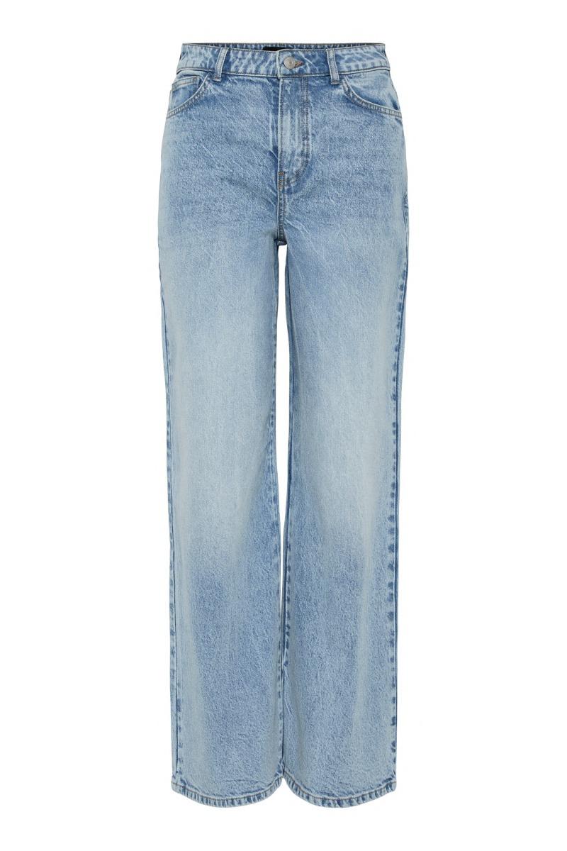 Jeans   Selma Hw Wide Jeans   Light Blue Denim fra Pieces