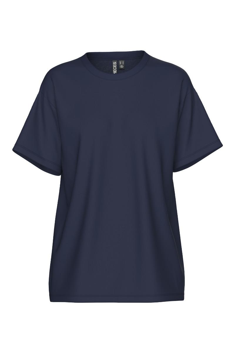 T Shirt   Pc Skylar Ss Oversized Tee   Maritime Blue fra Pieces