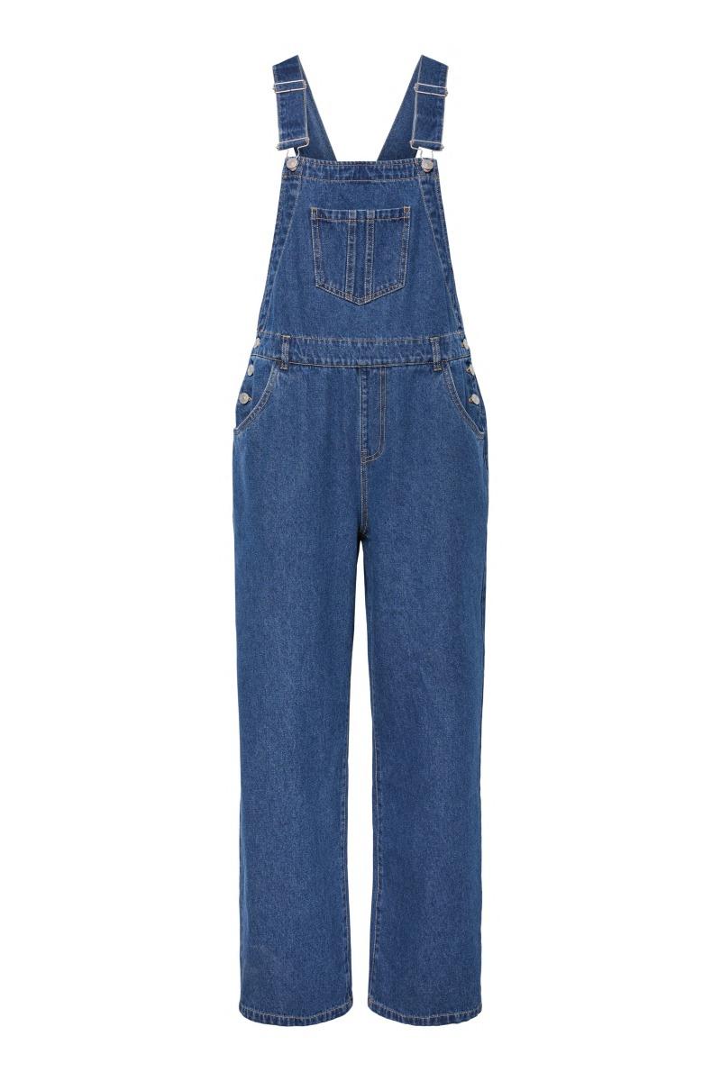 Jumpsuit   Fenna Denim Dungaree   Dark Blue Denim fra Pieces